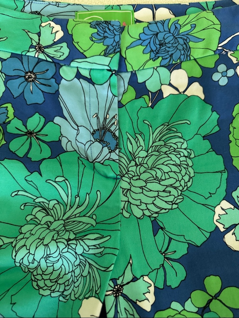 Pappagallo Blue & Green Floral Ankle pants - Picture 4 of 4